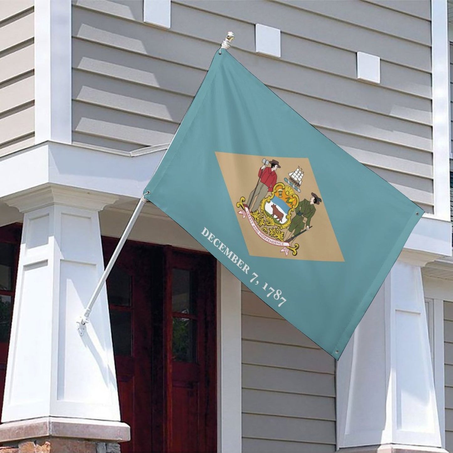 Delaware Flag Inspired Wall Mount Flag with Four Grommets (35x59 in)