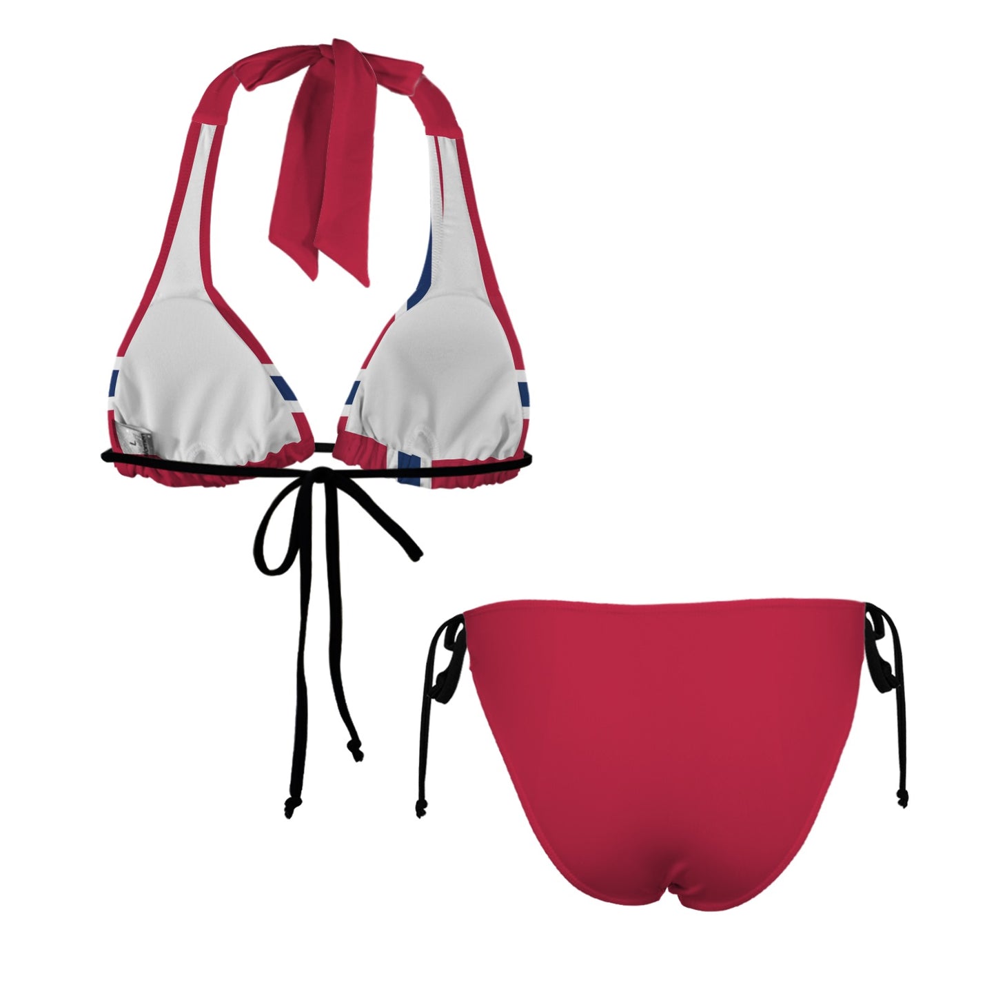 Norway Flag Inspired Halterneck String Bikini Sets