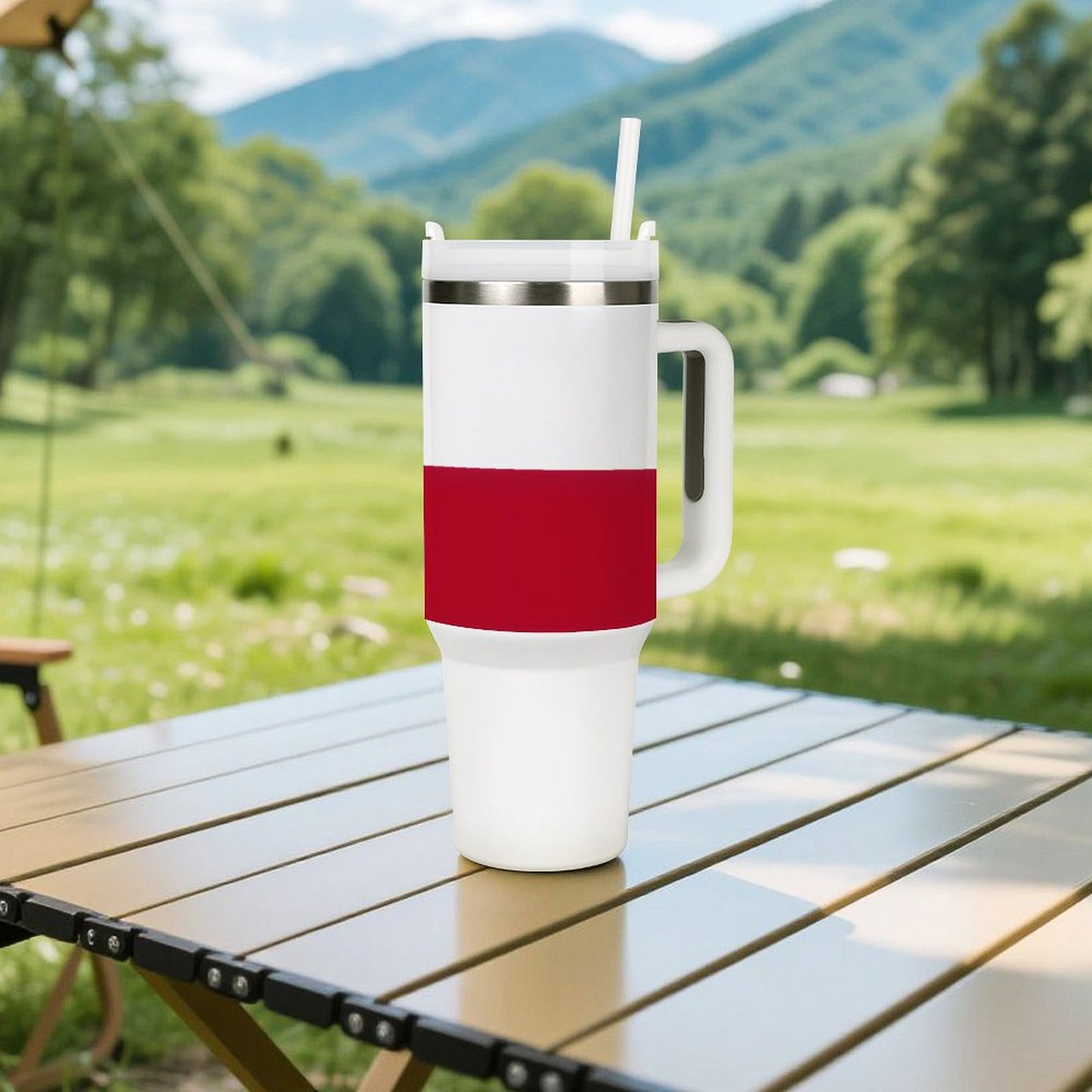 Poland Flag Design 40 oz Stainless Steel Tumbler - Proudly Made in USA