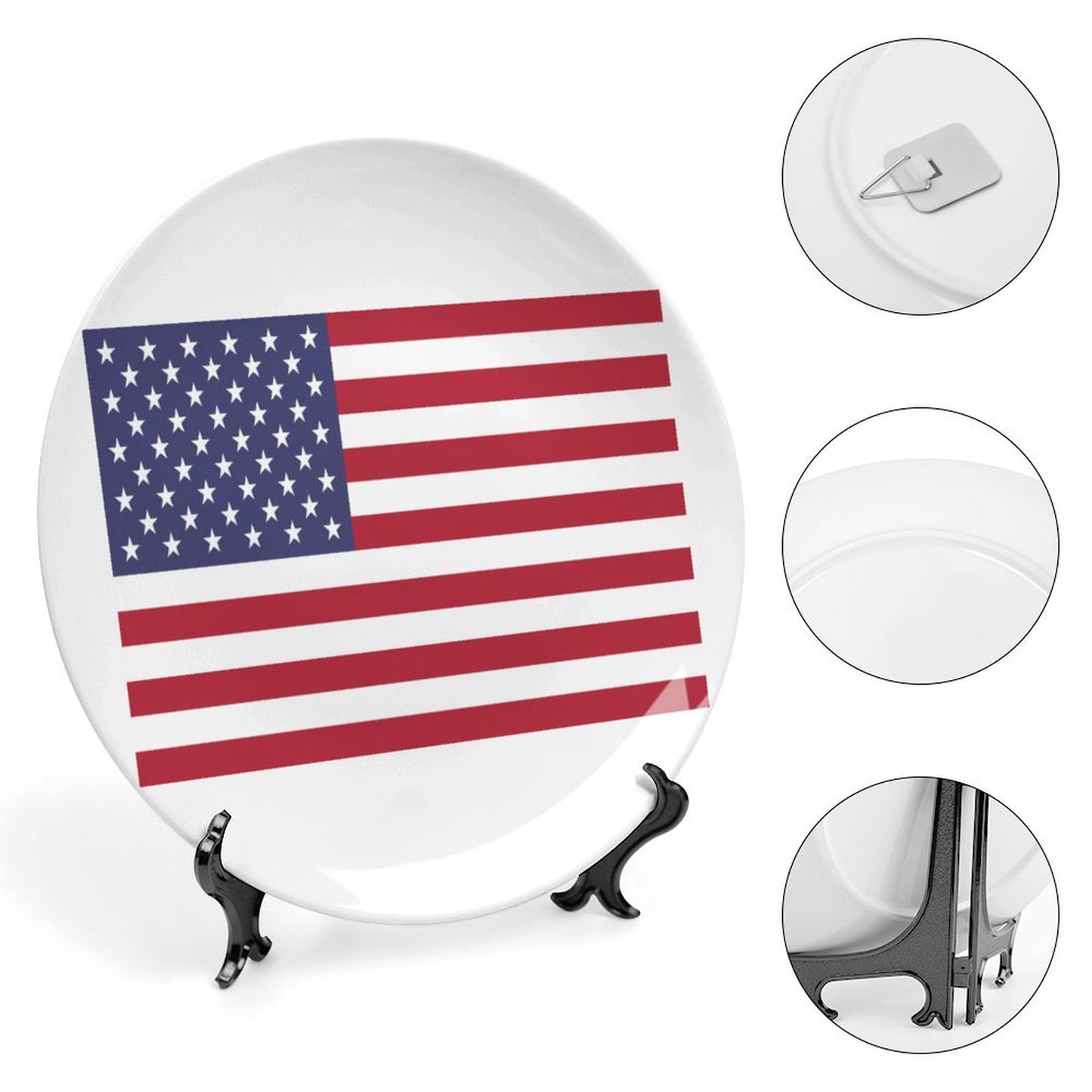 USA/American Flag Inspired Bone China Decorative Plate