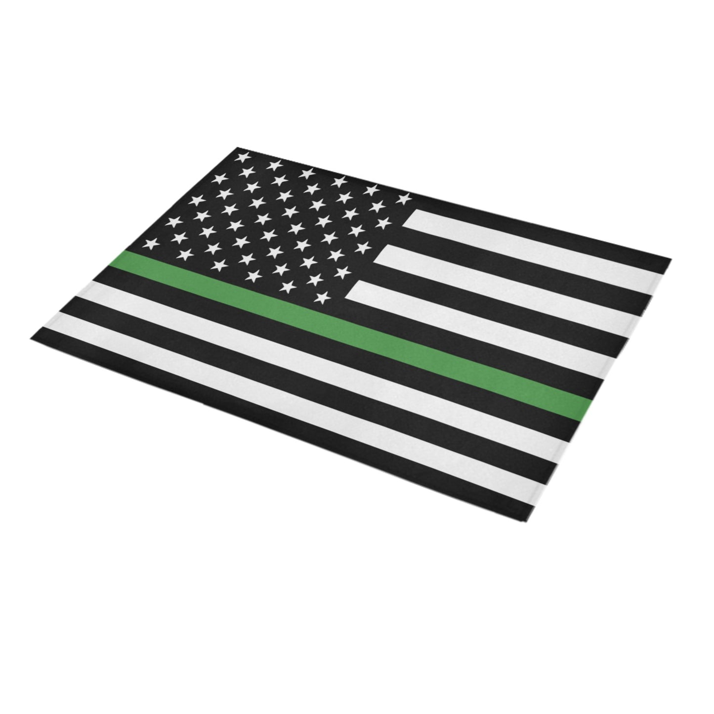 Thin Green Line Flag Inspired Doormat 30" x 18" (Sponge Material)