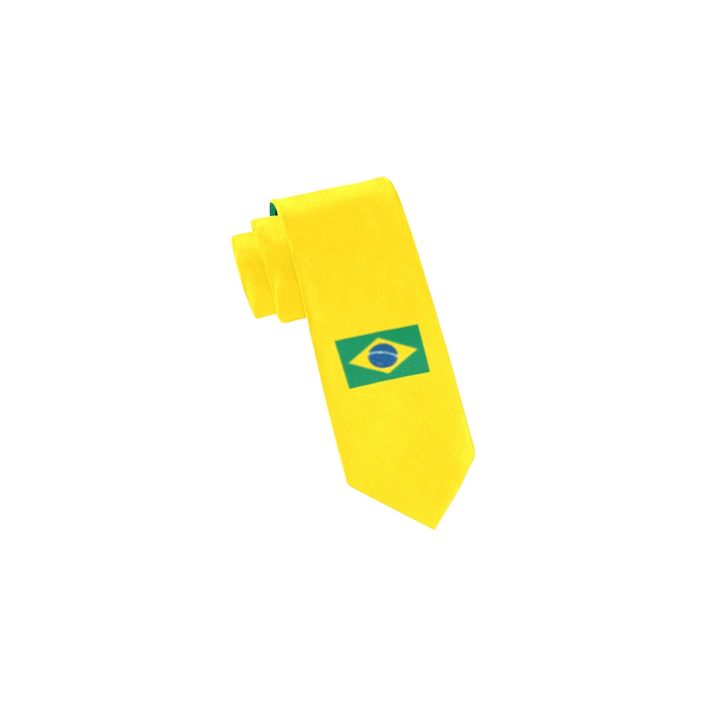 Brazil Flag Inspired Style-2 Classic Necktie (Two Sides)