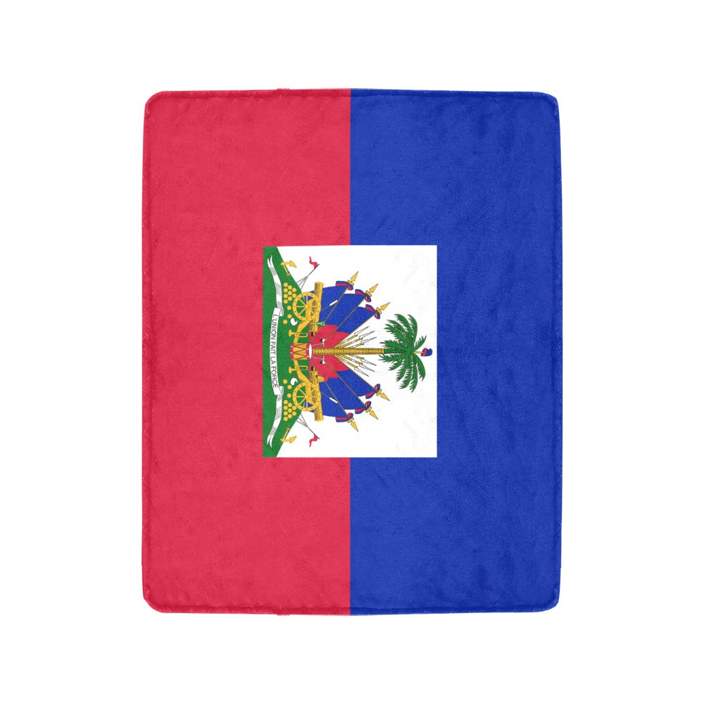 Luv My Flag blanket featuring vibrant Haitian flag design.