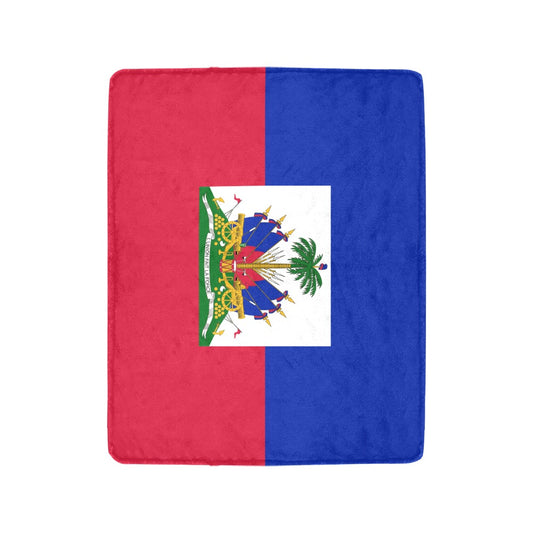 Luv My Flag blanket featuring vibrant Haitian flag design.