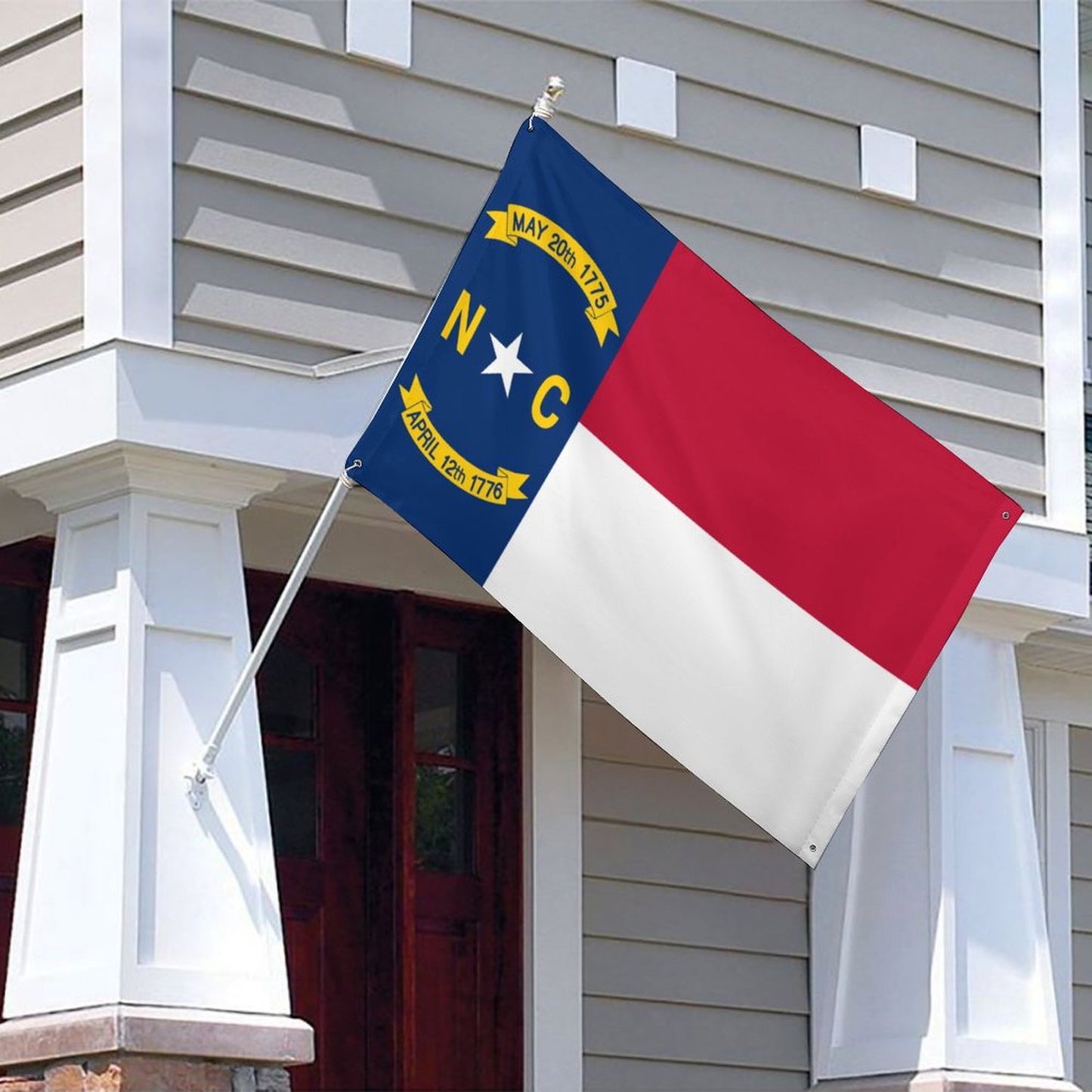 North Carolina Flag Inspired Wall Mount Flag with Four Grommets (35x59 in)