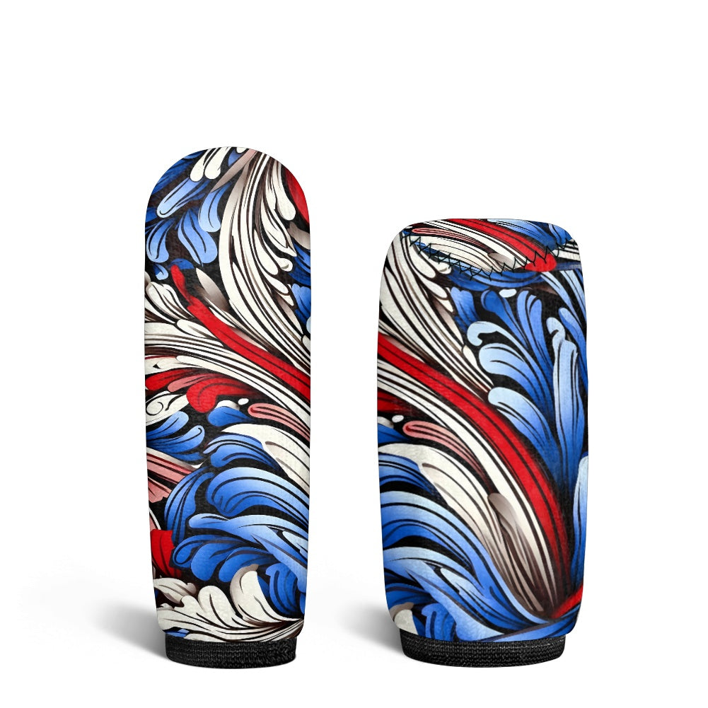 USA/American Flag Inspired Floral Pattern Gear Lever Cover+Hand Brake Cover