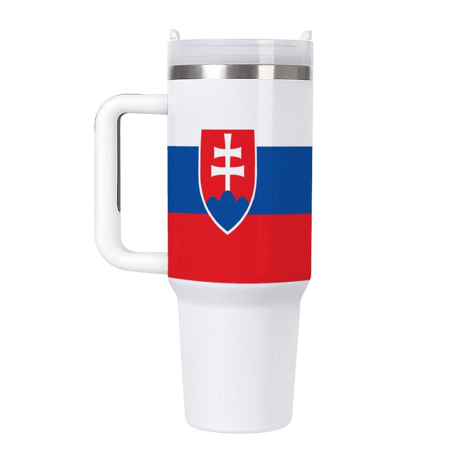 [Brand] mug featuring the Slovakia flag and emblem design.