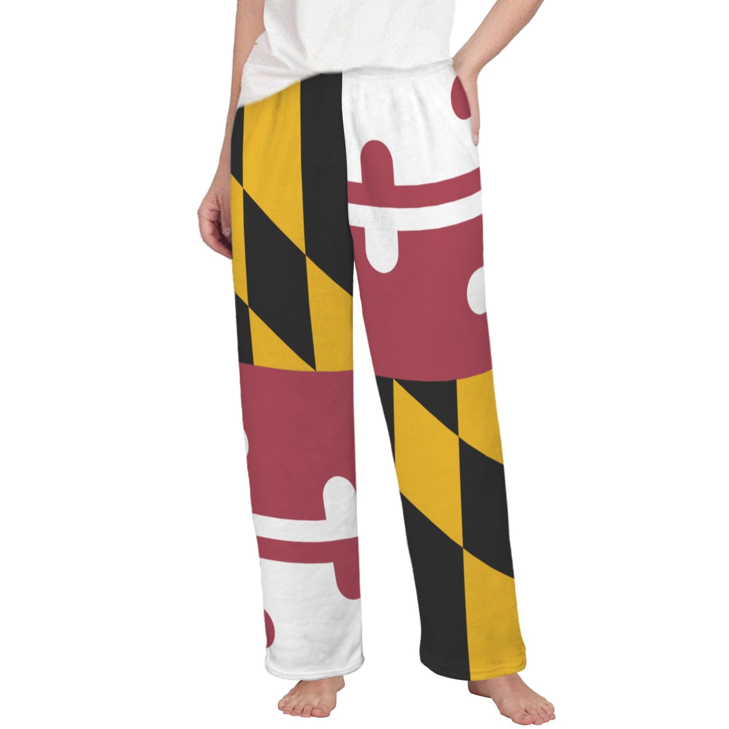 Maryland Flag Inspired Women's Flannel Pajama Trousers Made in the USA
