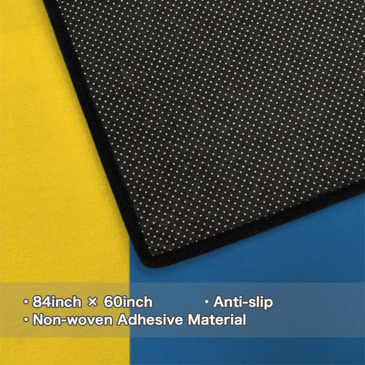 Sweden Flag Inspired 84x60 Inch Area Rug with Black Binding (Made in the USA)