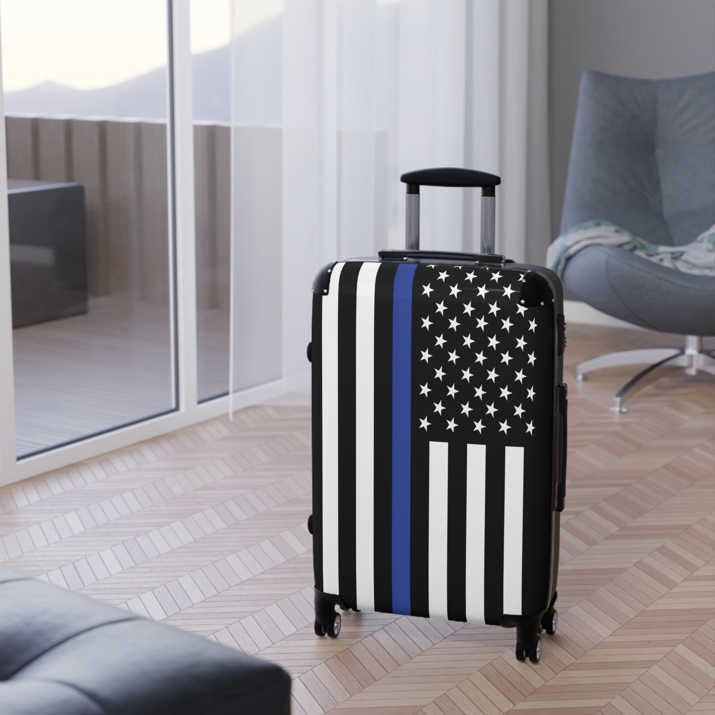 Thin Blue Line Flag Suitcase