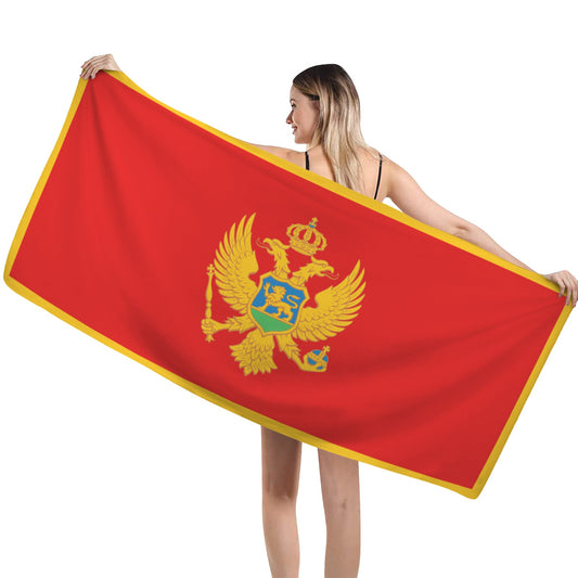 Montenegro Flag Inspired Custom Bath Towel 29"x58"(Made in USA)