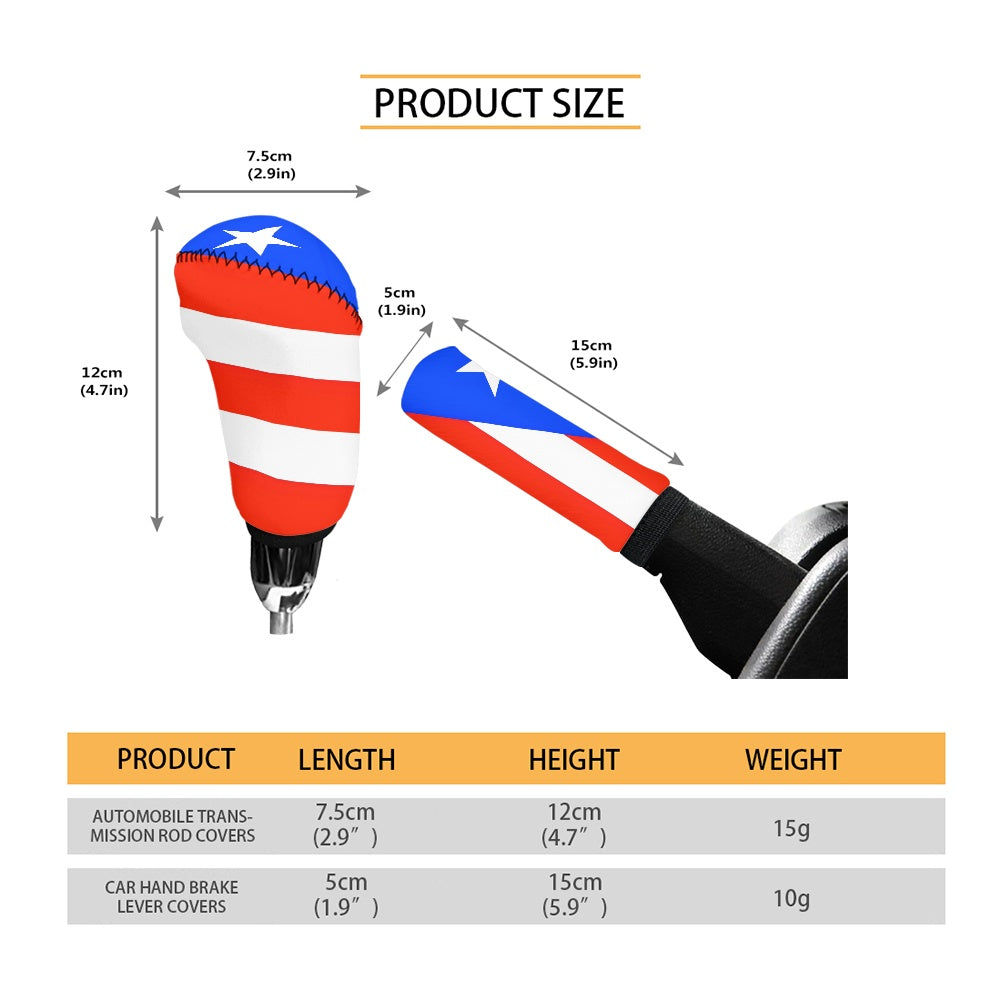 Costa Rica Flag Inspired Gear Lever Cover+Hand Brake Cover