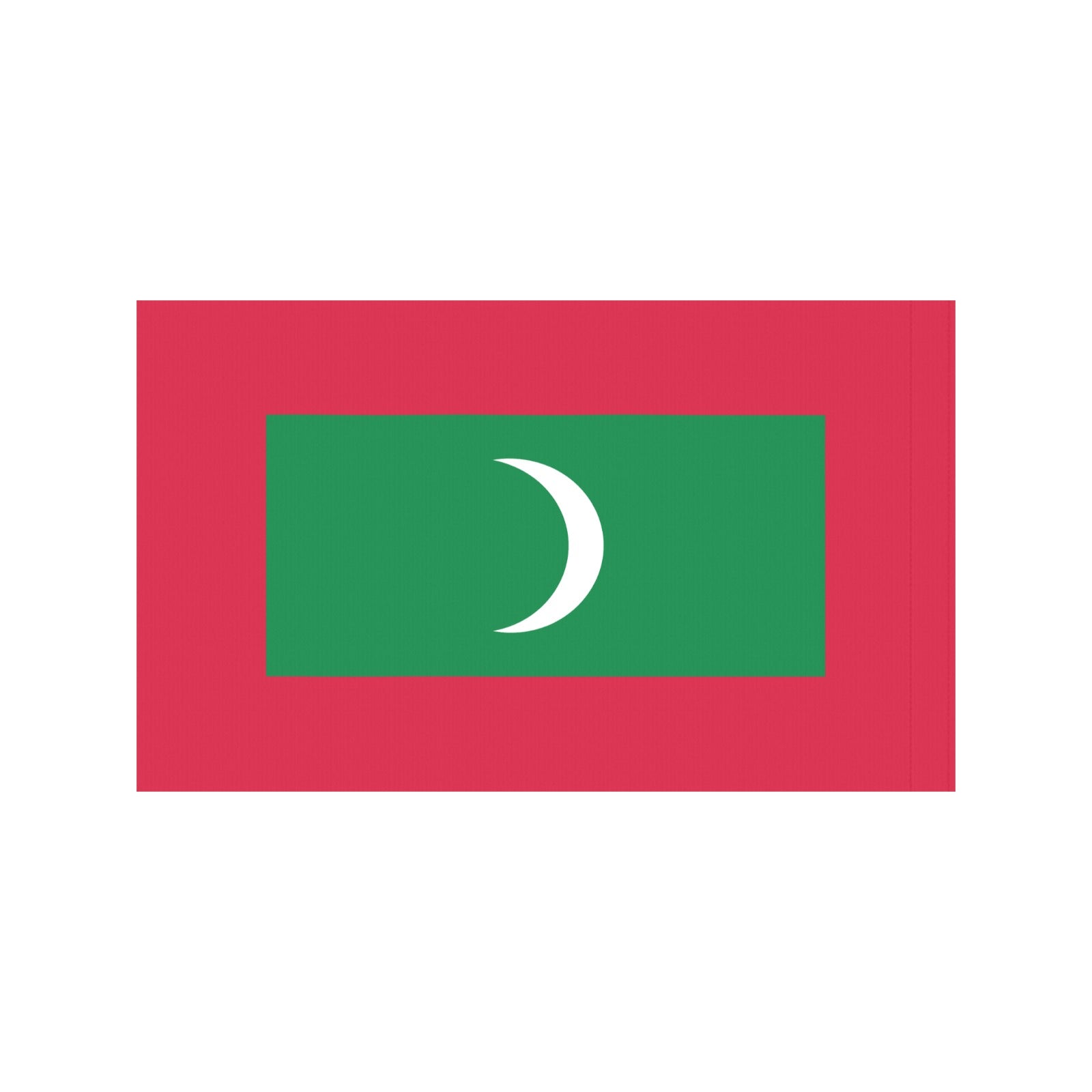 Red and green flag with white crescent, Luv My Flag.