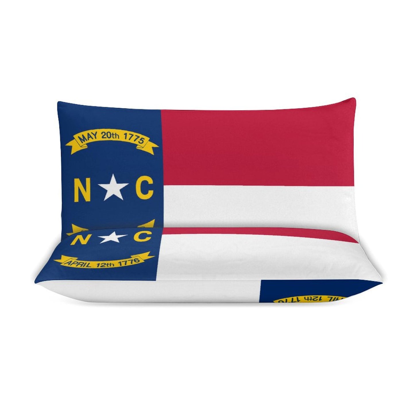 North Carolina Flag Inspired 3-Piece Bedding Set (1 Duvet Cover + 2 Pillow Shams) – 102"×90"