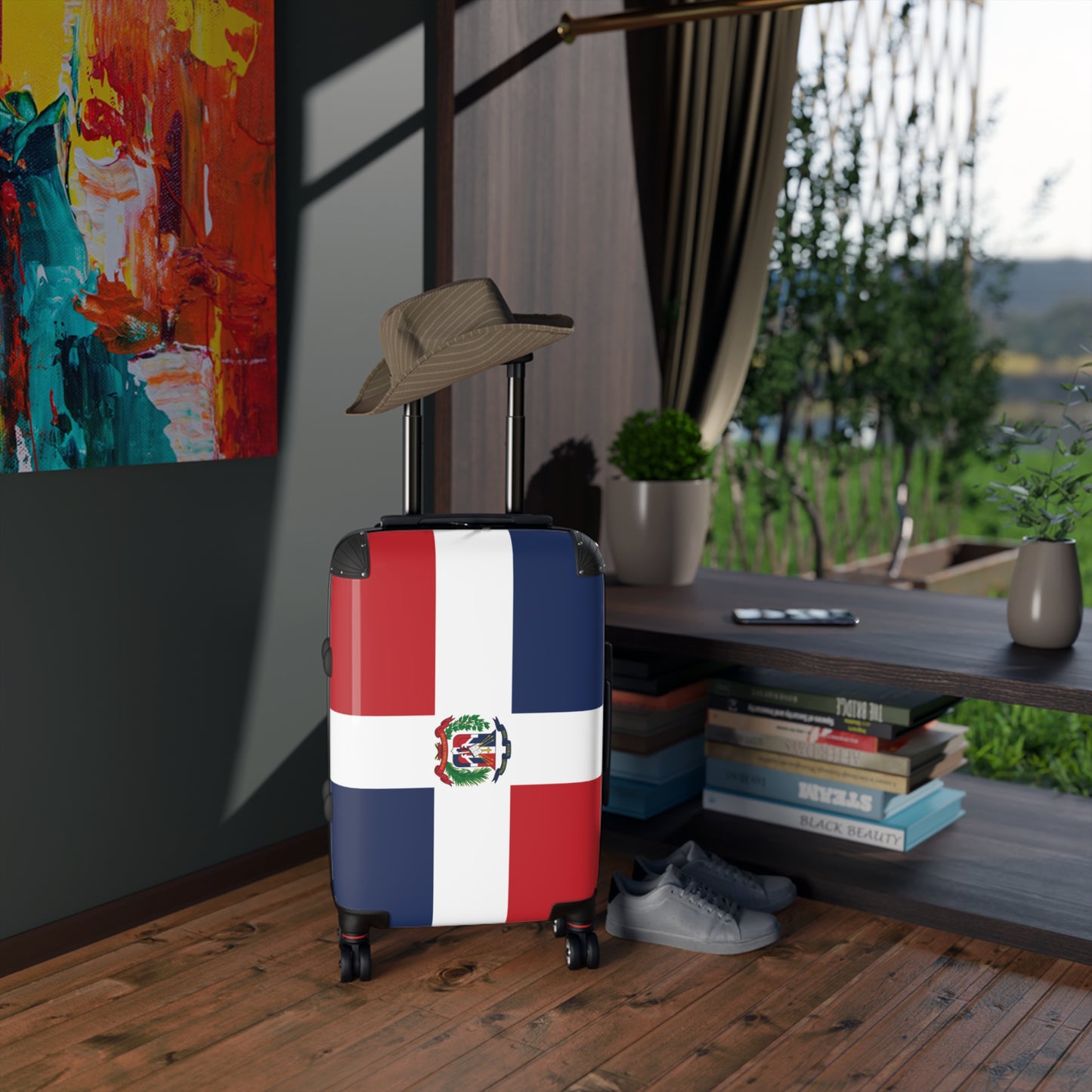Dominican Republic Flag Inspired Suitcase