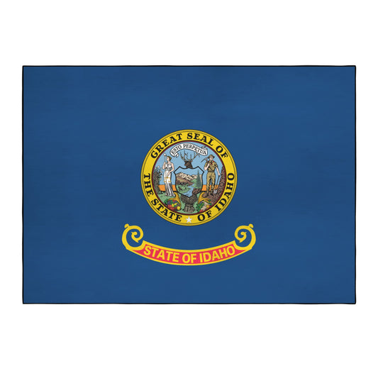Idaho Flag Inspired 84x60 Inch Area Rug with Black Binding (Made in the USA)