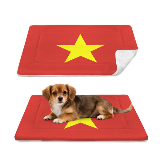 Vietnam Flag Inspired Pet Mat 25x18inch (Made in the USA)