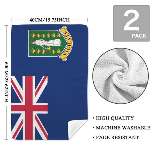 Virgin Islands Flag (British) Flag inspired Kitchen Towel 40X60cm (Pack of 2) | Printed In the USA