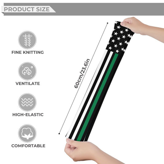 Thin Green Line Flag Trendy Stockings(Long)