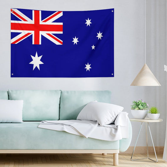 Australia Flag Inspired Wall Mount Flag with Four Grommets (35x59 in)