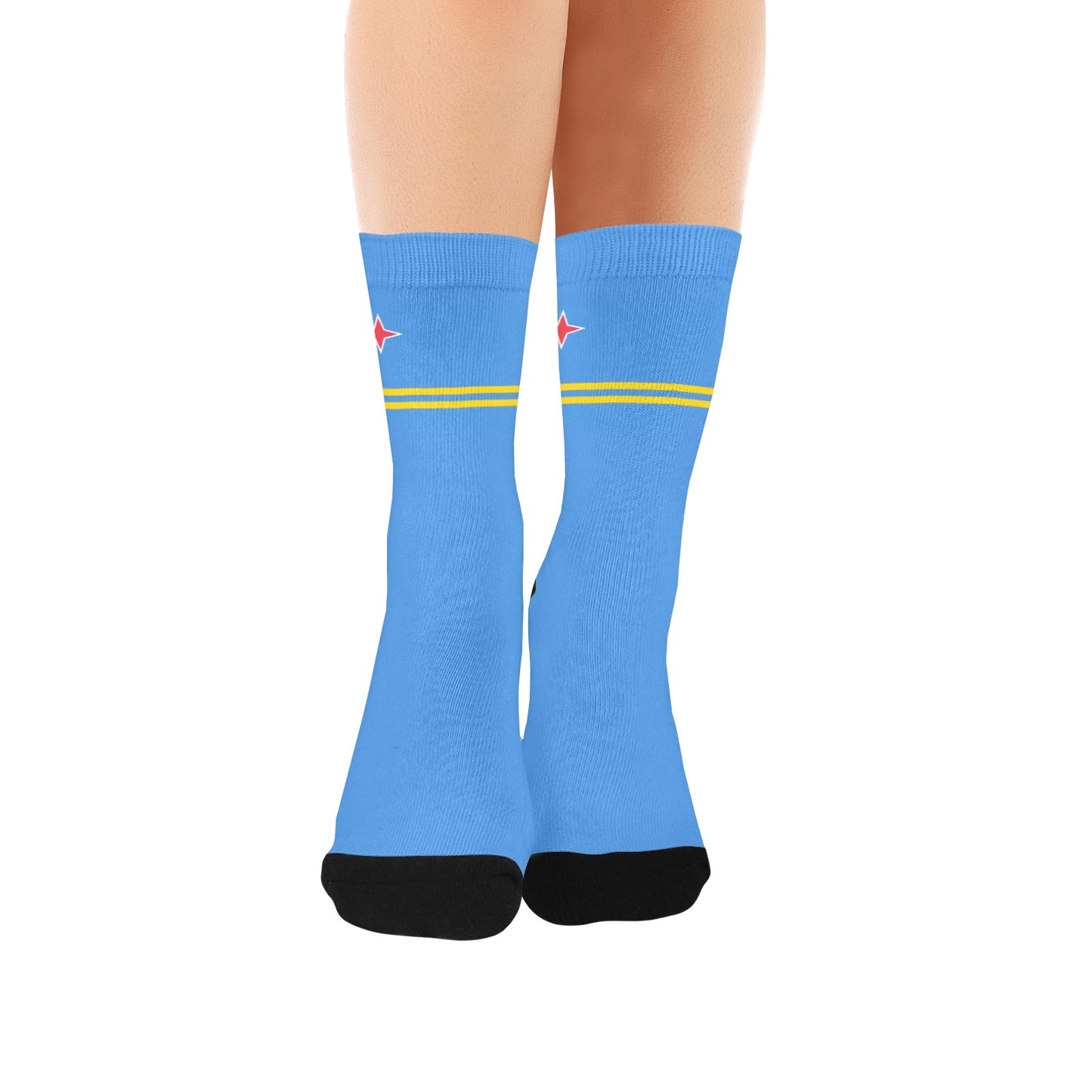 Aruba Flag Inspired Women's Custom  Socks | Ships from USA