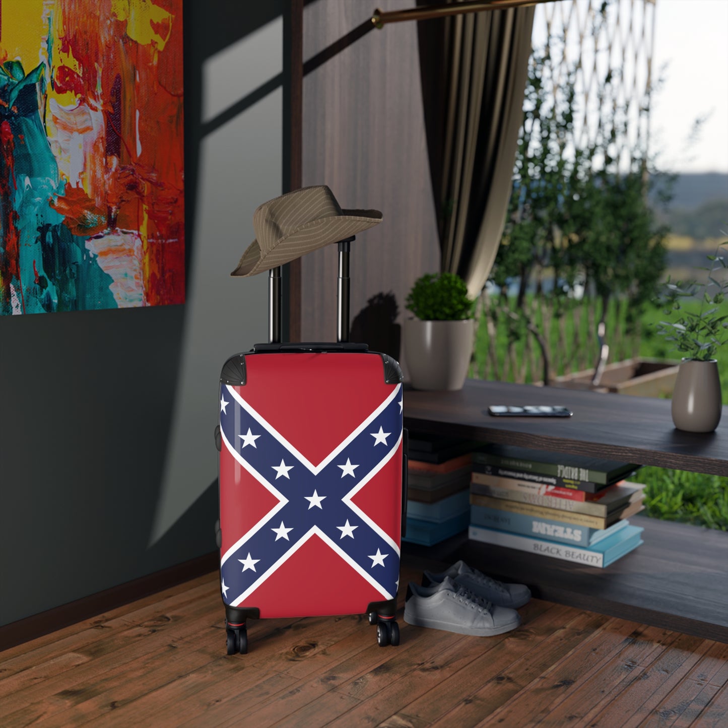 Confederate Battle Flag Inspired Suitcase