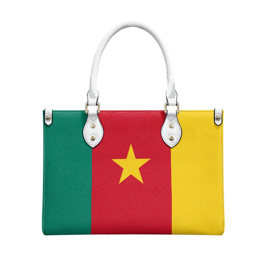 Luv My Flag handbag with Cameroon flag design, vibrant colors.