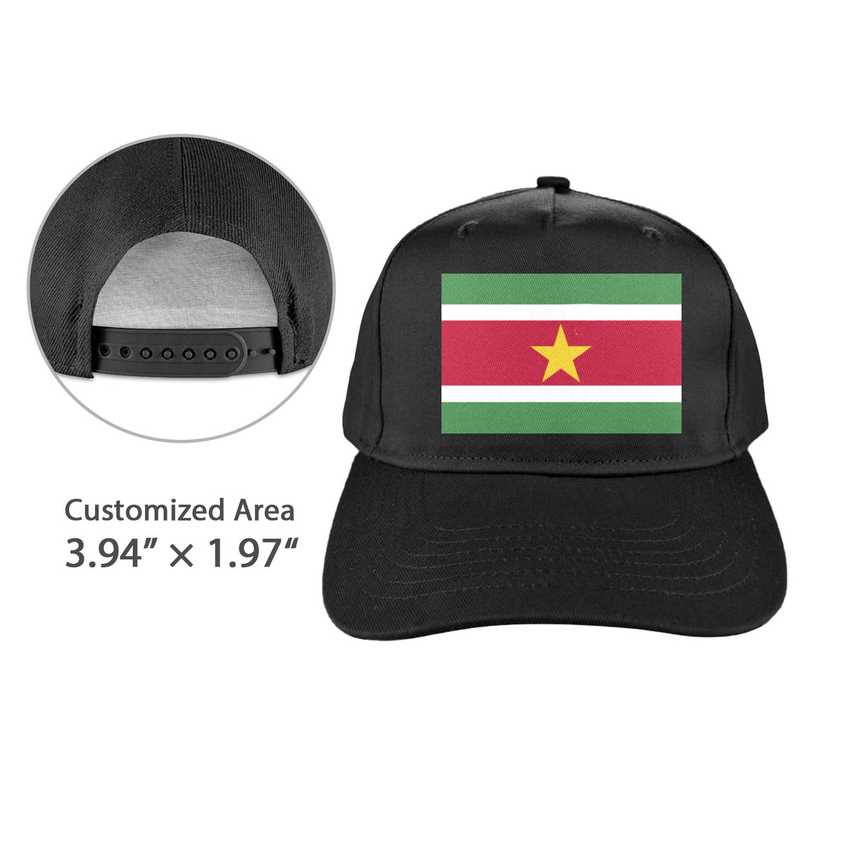 Suriname Flag Inspired Baseball Cap | Printed in the USA