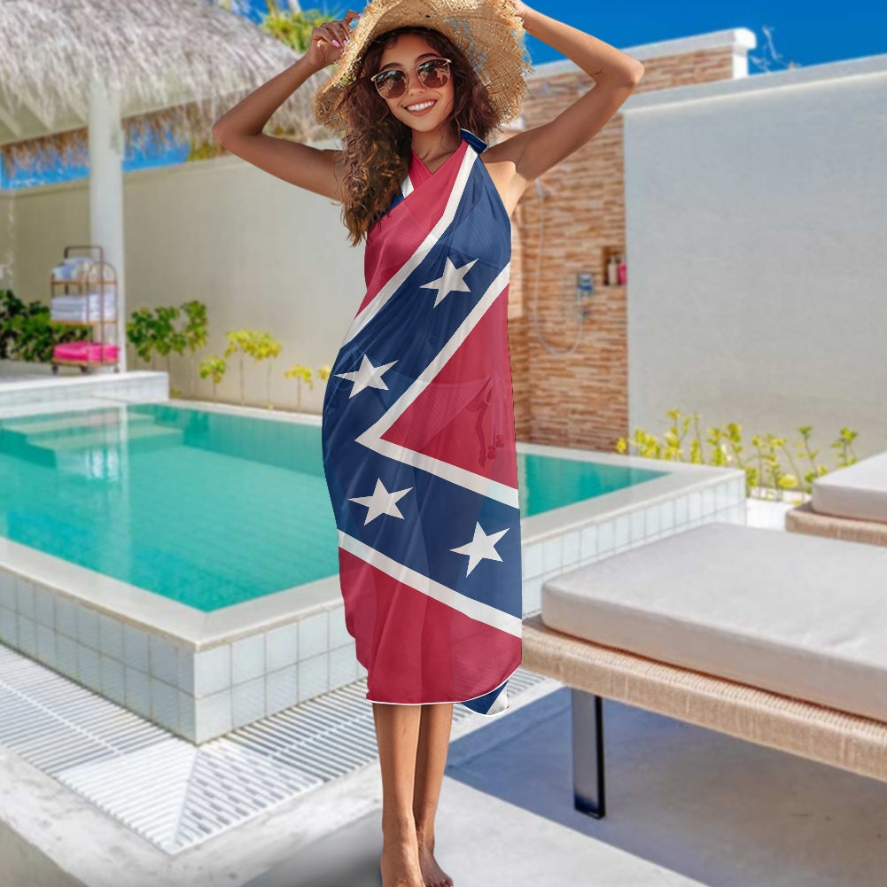 Confederate Battle Flag Inspired Bikini Cover-Up