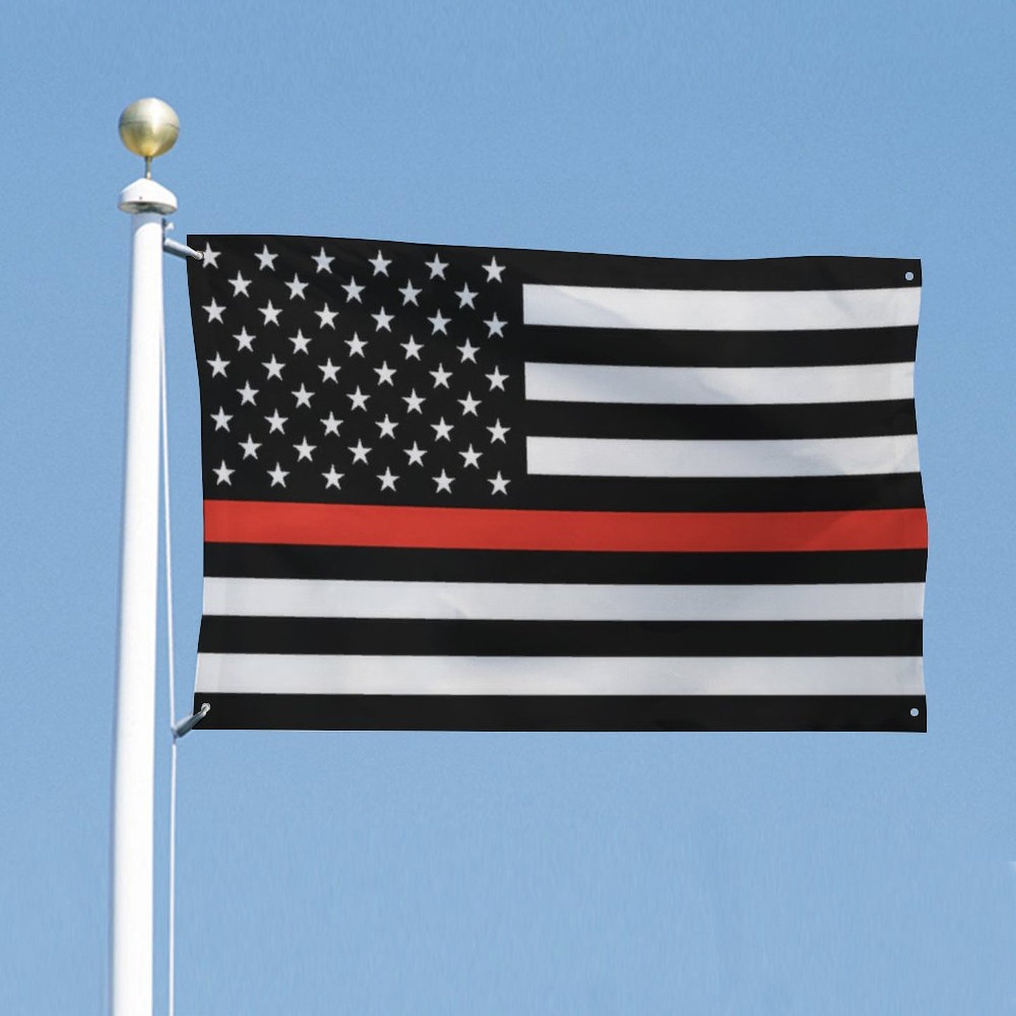 Thin Red Line Flag Inspired Wall Mount Flag with Four Grommets (35x59 in)