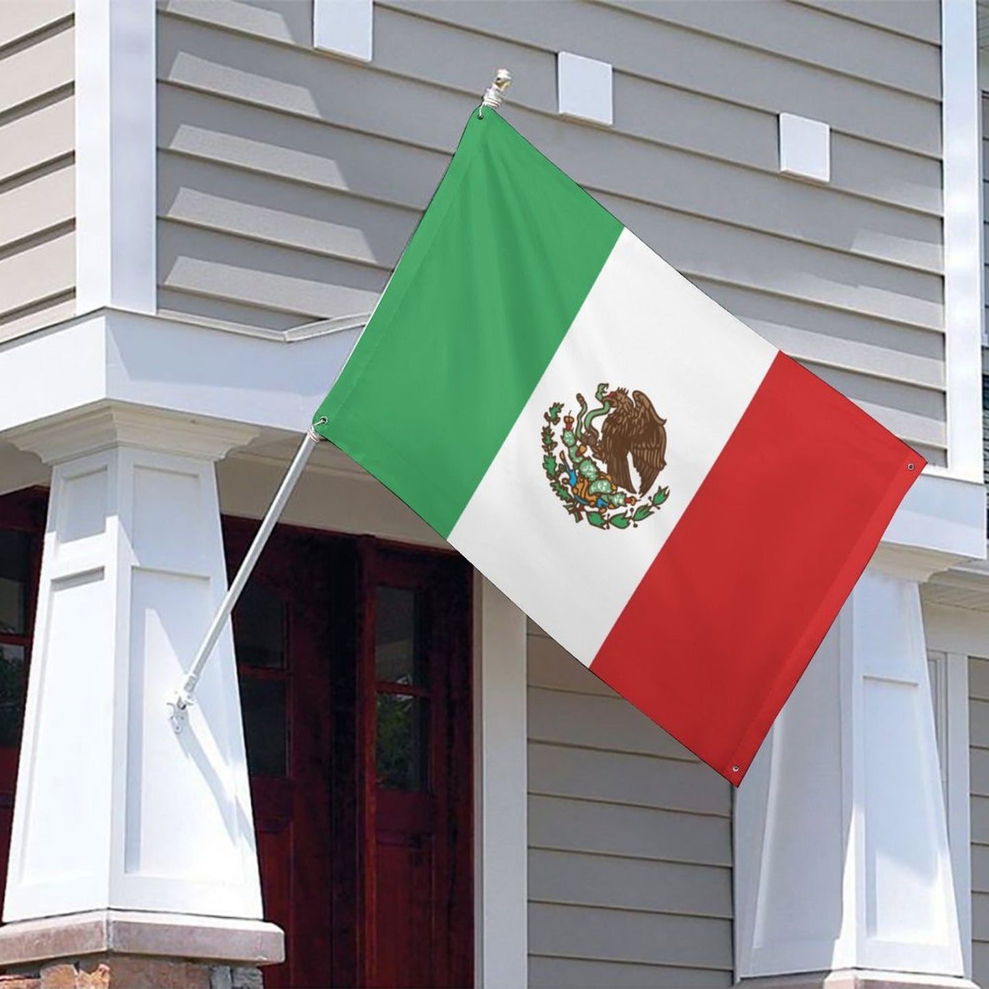 Mexico Flag Inspired Wall Mount Flag with Four Grommets (35x59 in)