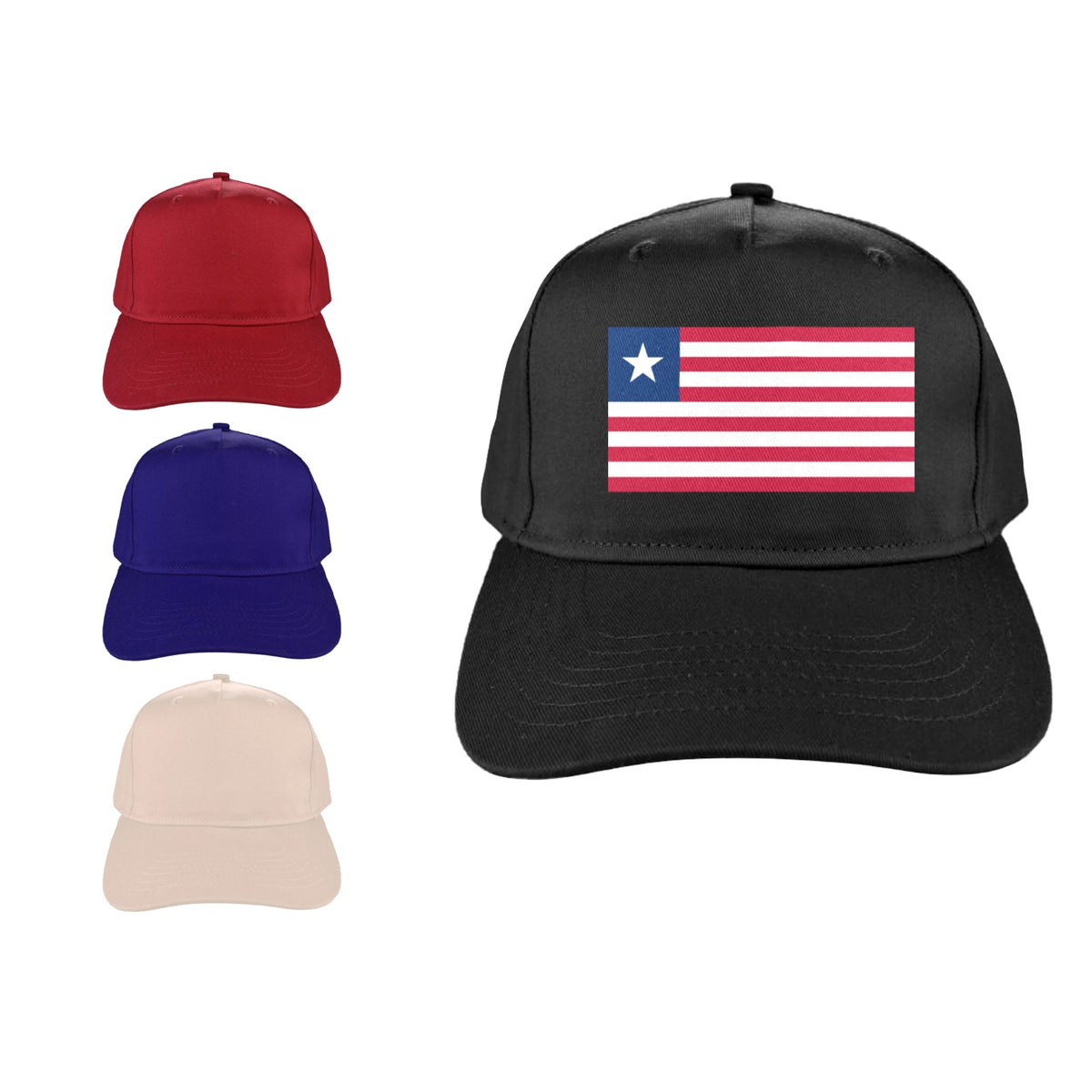 Liberia Flag Inspired Baseball Cap | Printed in the USA