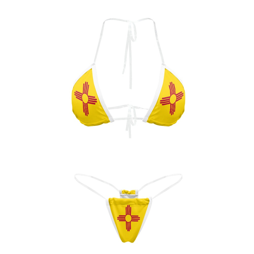 New Mexico Flag Transparent String Thong Bikini