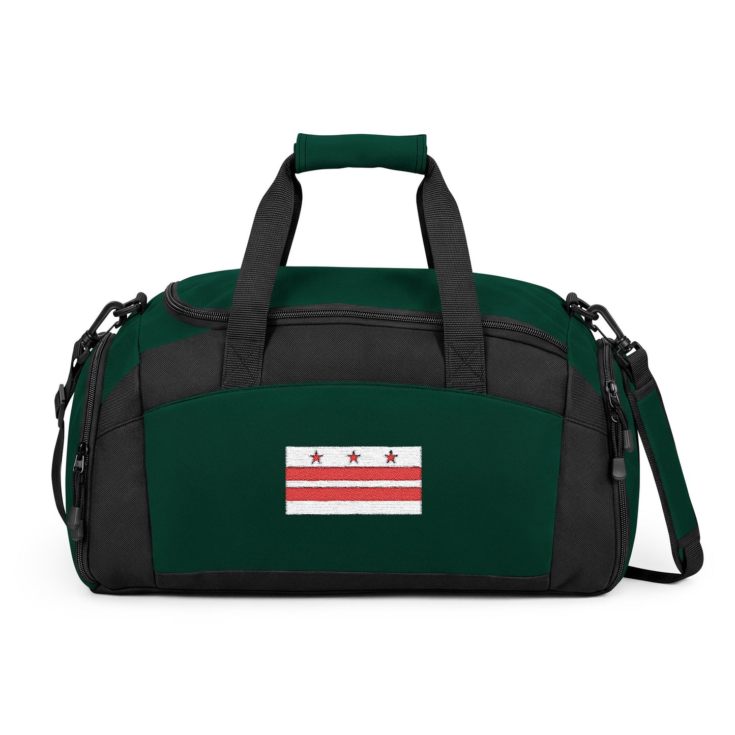 Washington D.C. Flag Gym Bag — Black Duffle with Embroidered Washington D.C. Flag