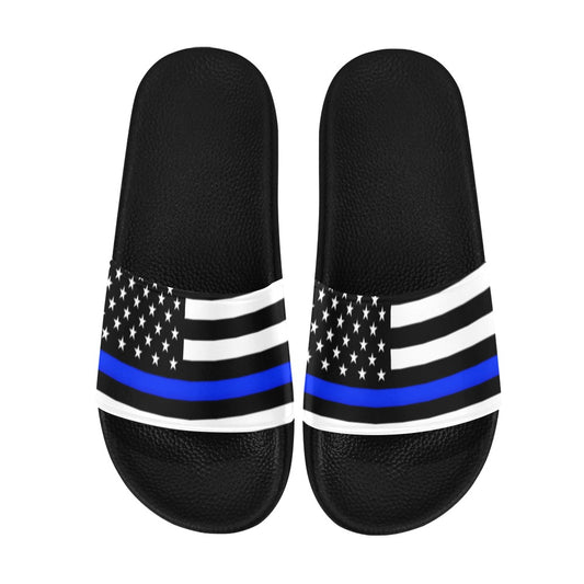 Thin Blue Line Flag Men's Slide Sandals