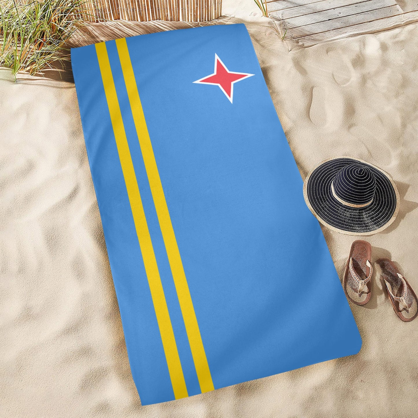 Aruba Flag Beach Towel 31"x71" (Made in USA)