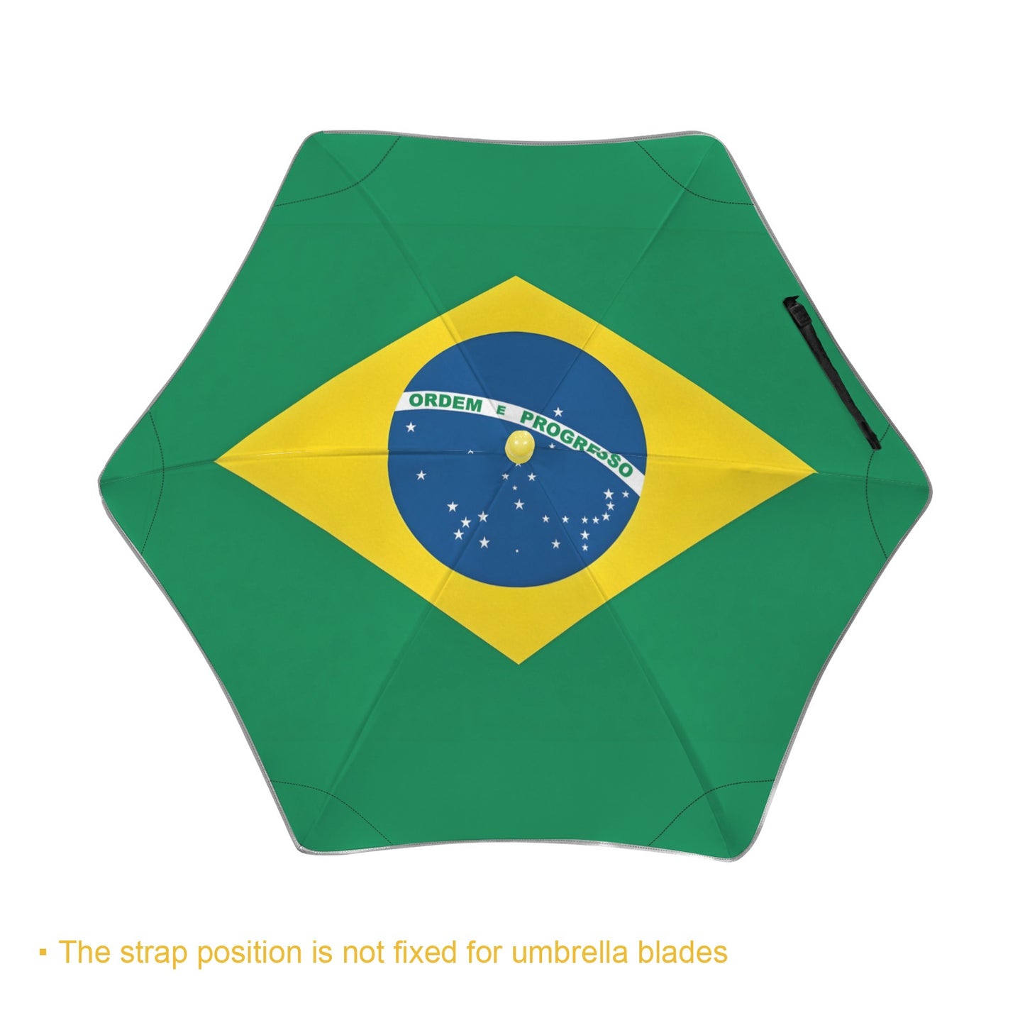 Brazil Flag Inspired Kids Safe Round Corner Umbrella