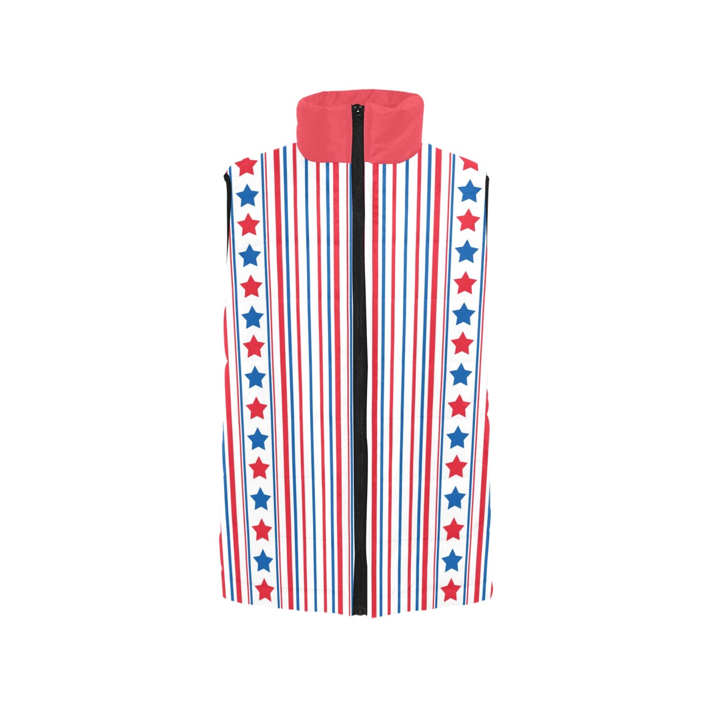 USA/American Flag Inspired Stars & Stripes Pattern Women's Padded Vest
