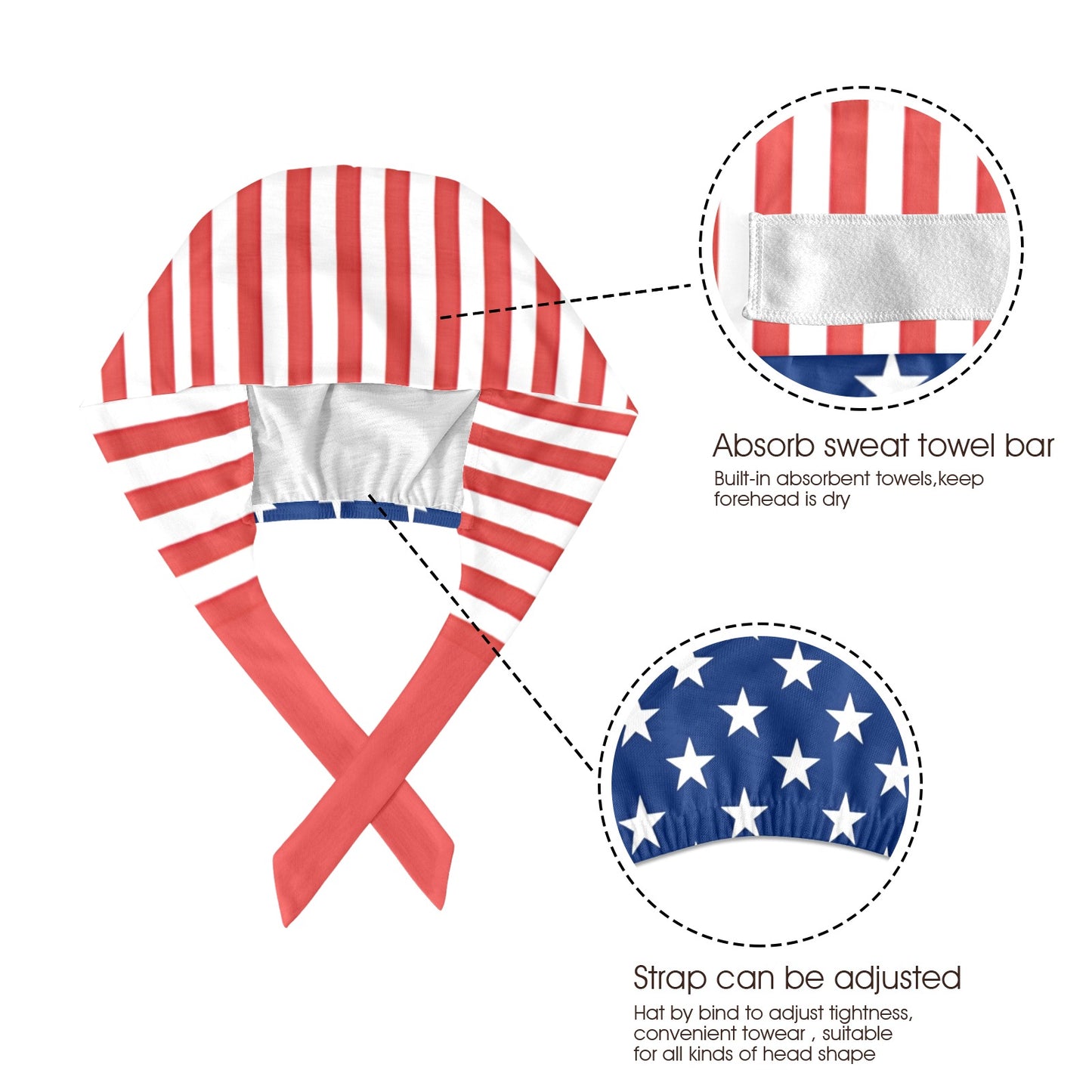 USA/American Flag Inspired Scrub Cap | Ships from USA