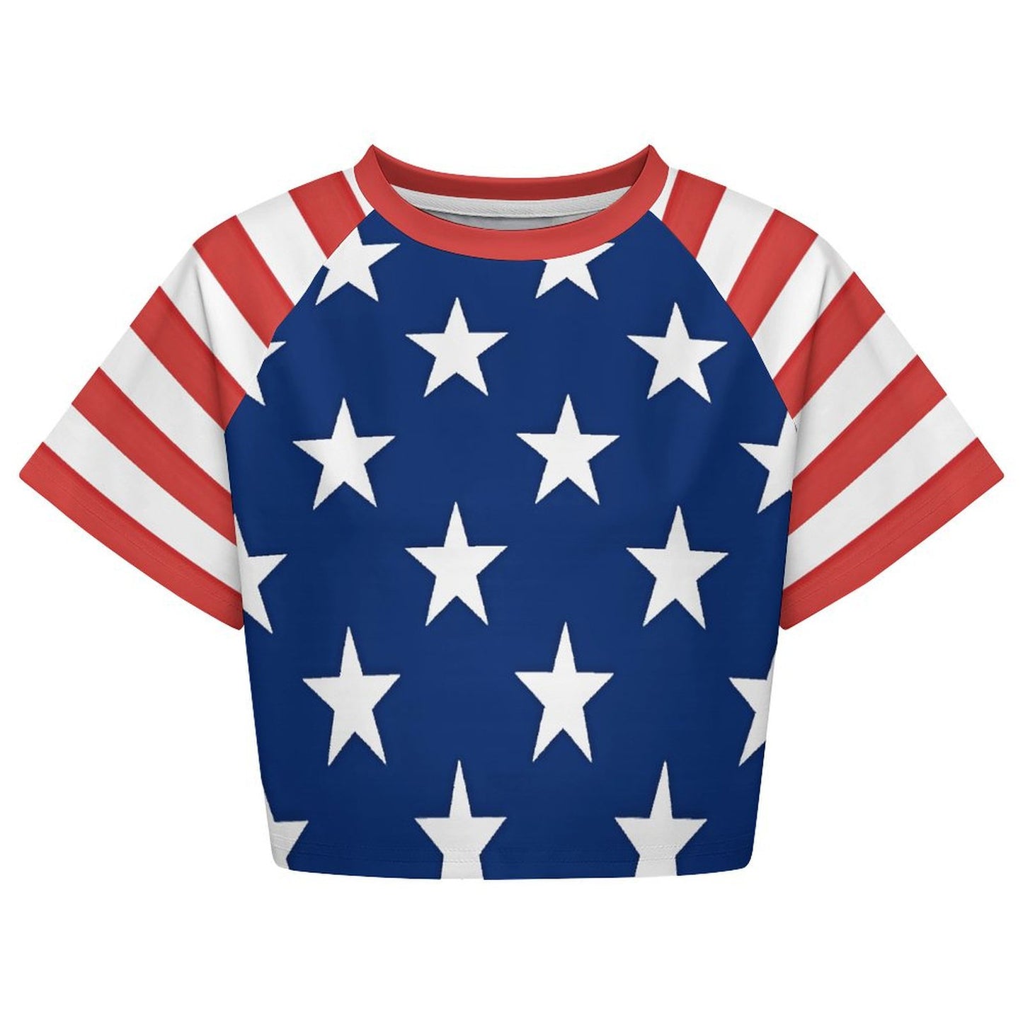 USA/American Flag Inspired Women's Cropped Shirt style-2