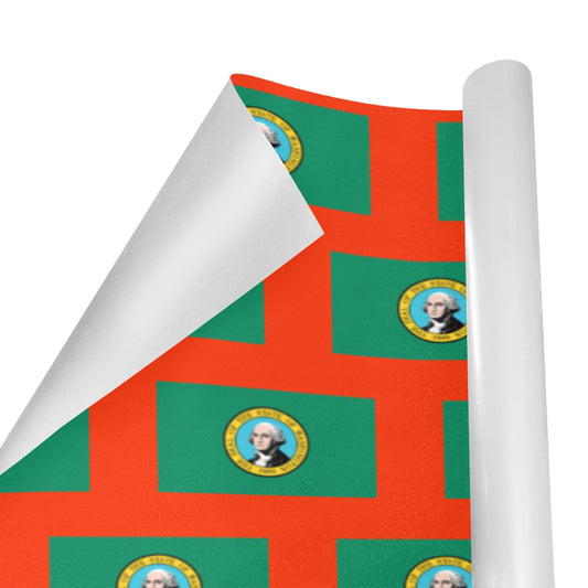 Washington Flag Inspired Custom Gift Wrapping Paper 58"x 22.5" (4 Rolls)