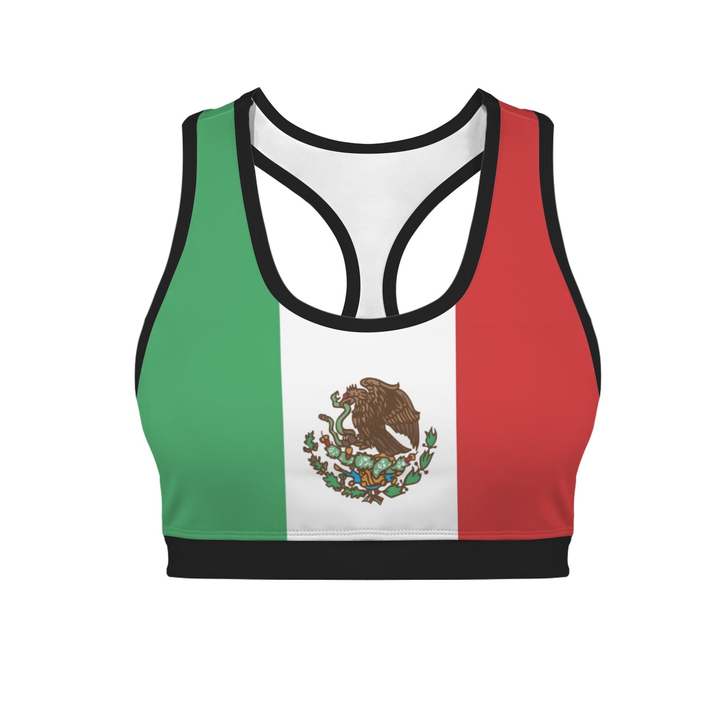 Mexico Flag Racerback Sports Bra