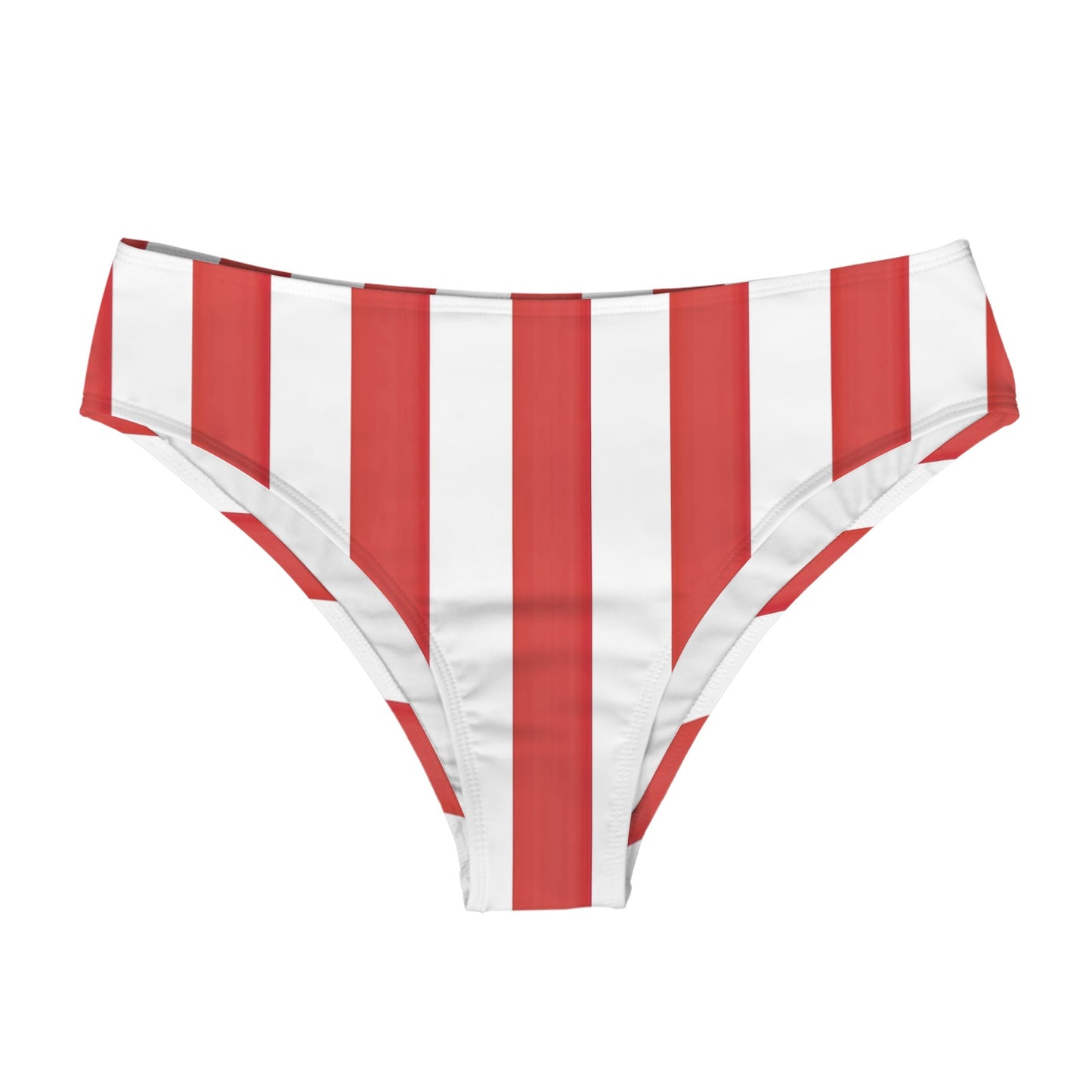 USA/American Flag Inspired Stripes Style-2 High-Waisted Bikini Bottom