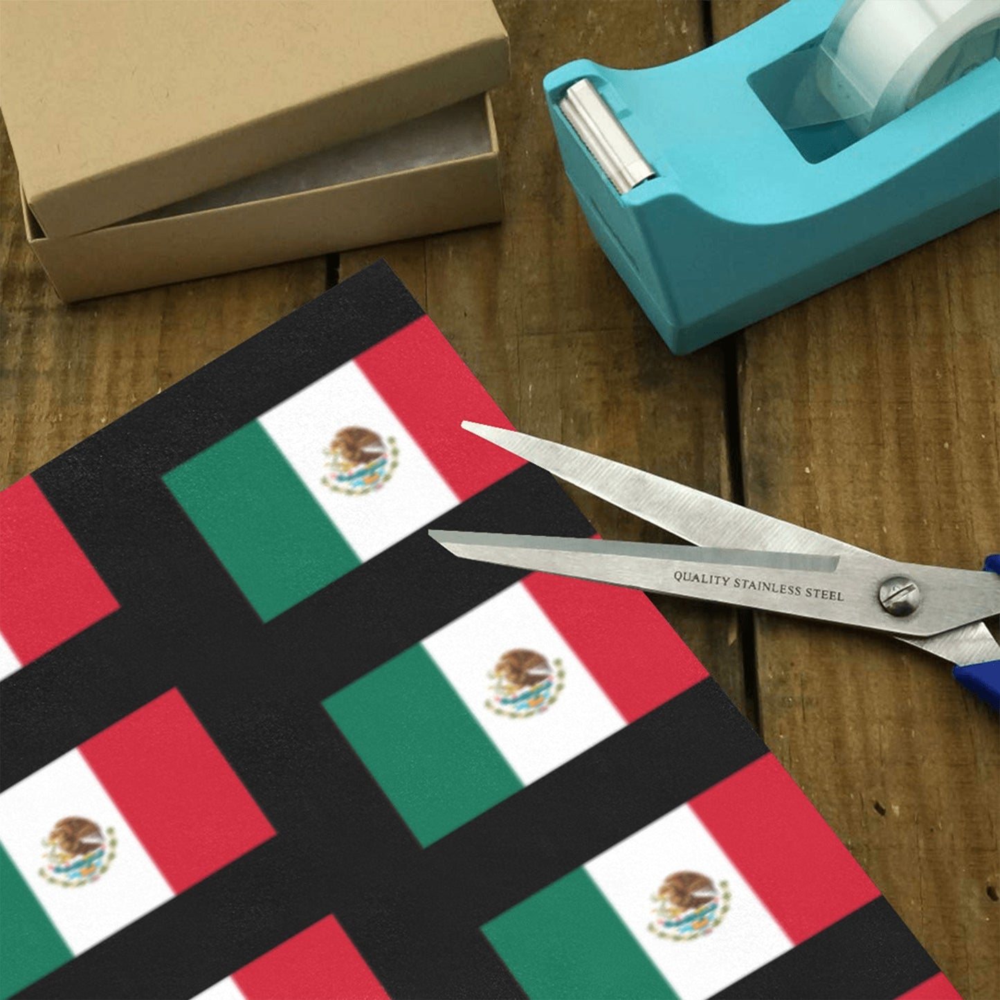 Mexico Flag Inspired Custom Gift Wrapping Paper 58"x 22.5" (4 Rolls)