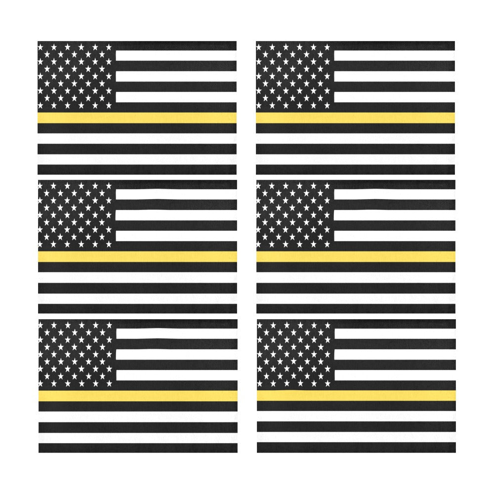 Thin Gold Line Flag Placemats 12" x 18" (Set of 6)