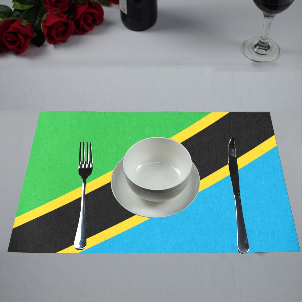 Tanzania Flag Placemats 12" x 18" (Set of 6)