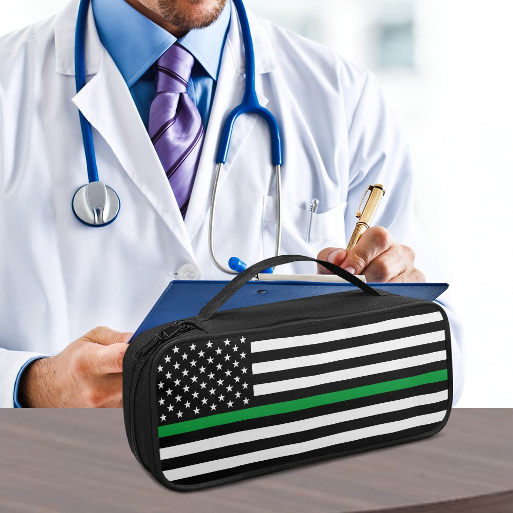 Thin Green Line Flag Inspired Stethoscope Storage Bag