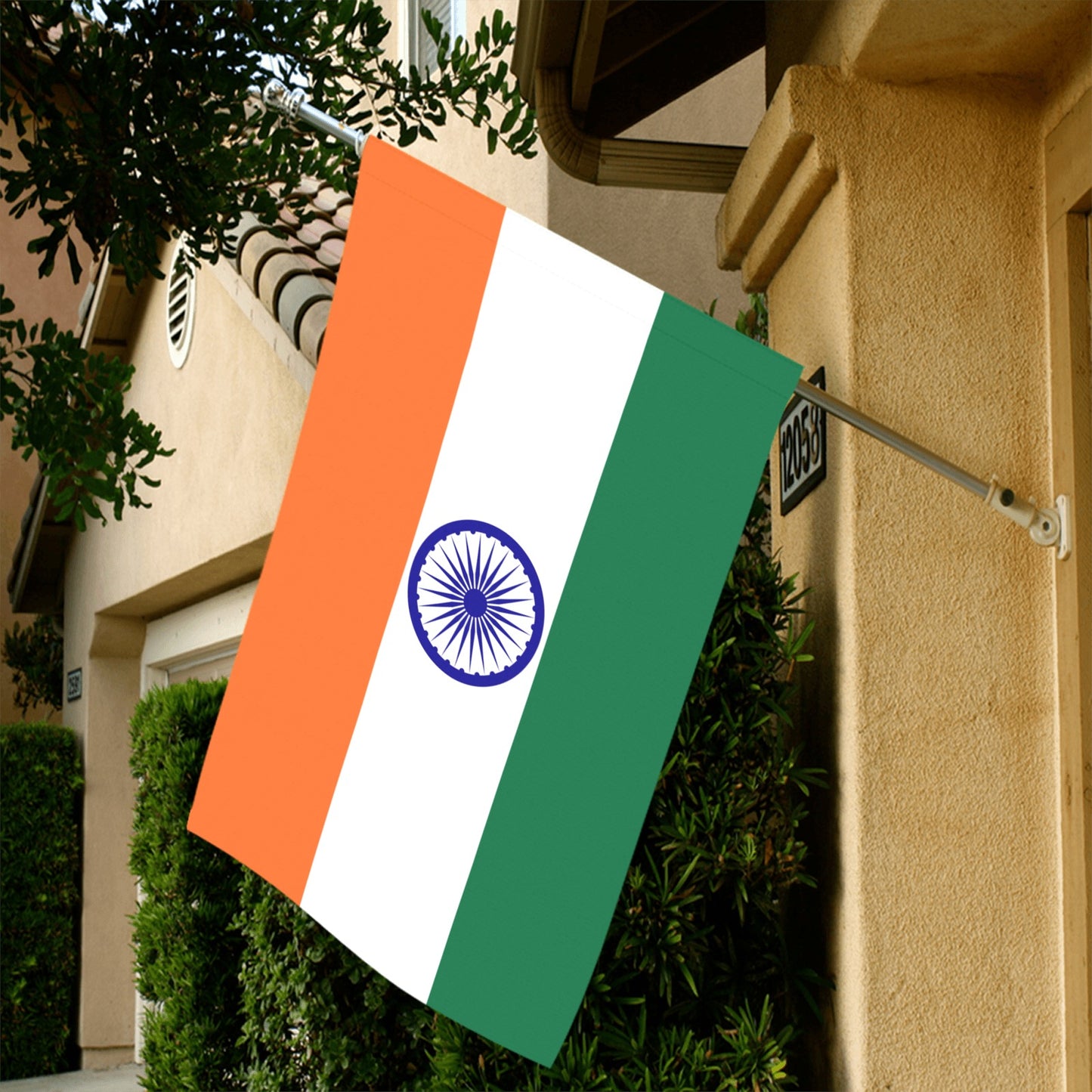 [Luv My Flag] Indian flag displayed on house exterior.