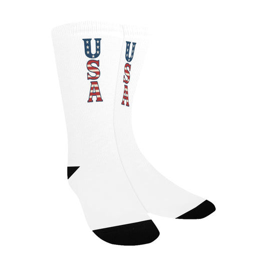 USA/American Flag Inspired "USA"  Kid's Custom Socks (Made in the USA)