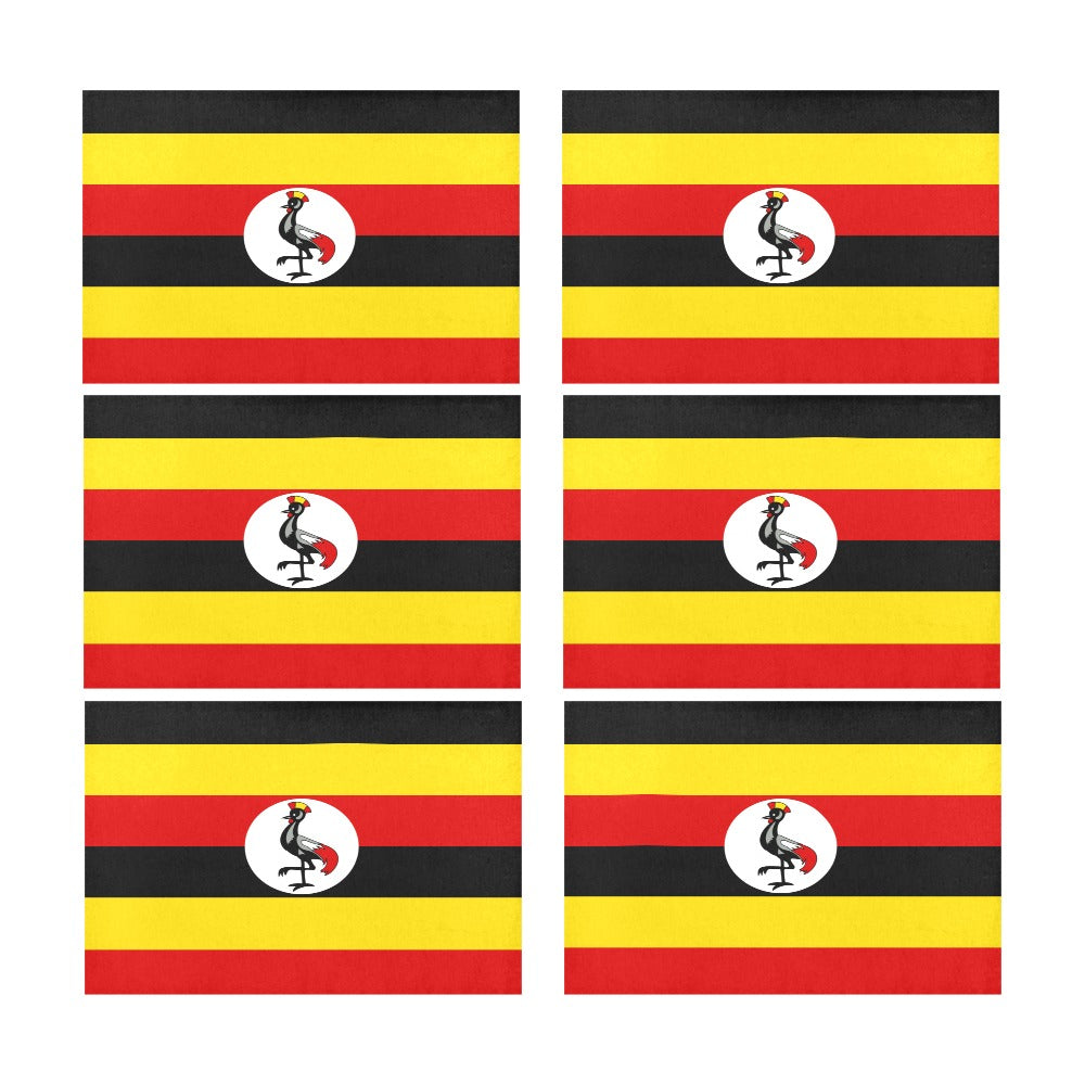 Uganda Flag Placemats 12" x 18" (Set of 6)
